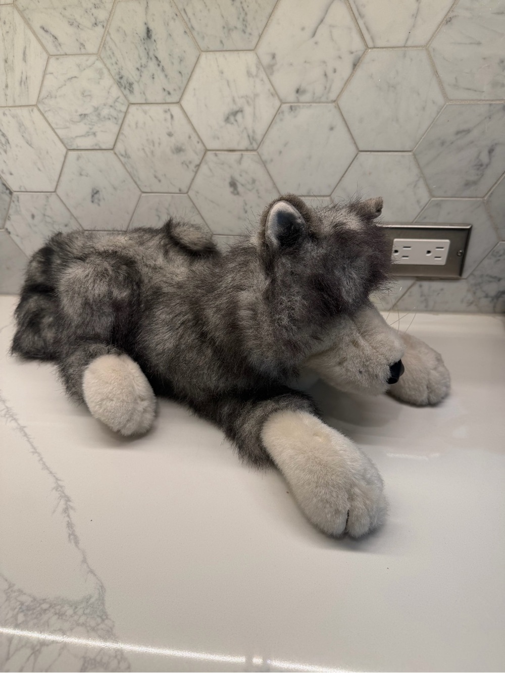 Folkmanis Timber Wolf Hand Puppet Medium Size Imaginary Play